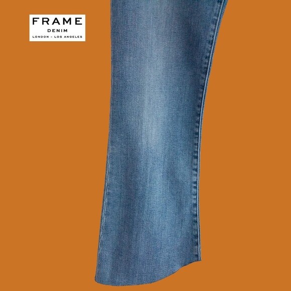 FRAME Denim NEW Bohemian: LE CROP Godet-Inset Flare Mini Boot Jean 29 - Picture 6 of 12